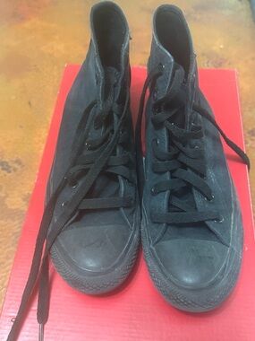 All-Black High-Top Canvas Sneakers